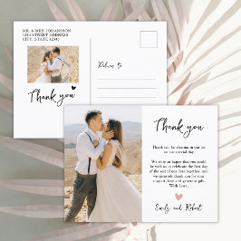 予算ハート写真結婚のThank You Script ポストカード