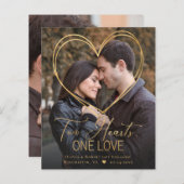 予算ハート2写真婚約のお知らせ (正面/裏面)