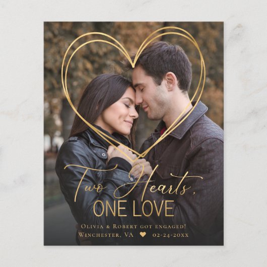 予算ハート2写真婚約のお知らせ (正面)