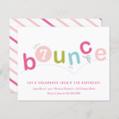予算バウンスキッズエイジバースデーパーティーの招待 (正面/裏面)