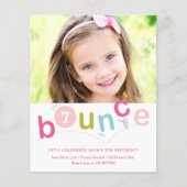 予算バウンス子供の誕生日パーティの招待状 (正面)