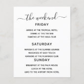 予算バチェロレッテ週末の旅程トロピカル (裏面)