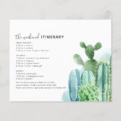 予算バチェロレッテ週末パーティーの旅程招待状 (裏面)