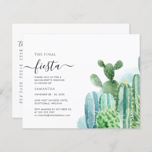 予算バチェロレッテ週末パーティーの旅程招待状