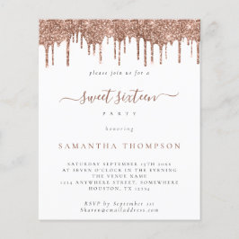 予算バラグリッタードリップススウィート16招待状