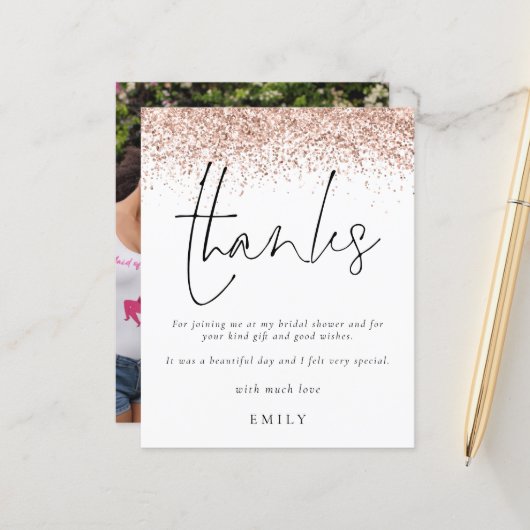 予算バラグリッターフォトブライダルシャワー感謝してい (正面/裏面インサイチュ)