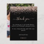 予算バラグリッター写真ブライダルシャワーありがとう (正面/裏面)