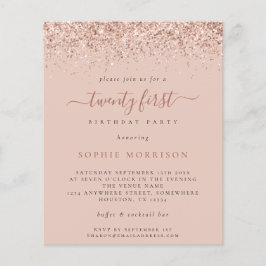 予算バラグリッター21st誕生日パーティの招待状