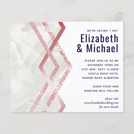 予算バラゴールドフォイルの外観の幾何結婚の (正面)