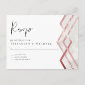 予算バラゴールドフォイルの外観の幾何結婚の ポストカード (正面)