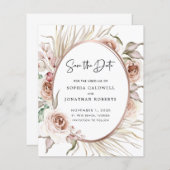 予算バラゴールドフォイルBohoフローラ保存日付 (正面/裏面)