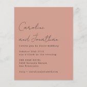 予算バラタイプライタースクリプトウェディング招待 (正面)