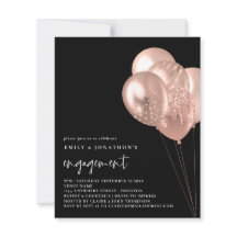 予算バラバルーンブラック婚約招待状