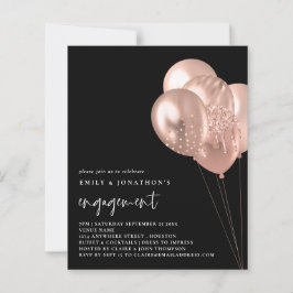 予算バラバルーンブラック婚約招待状