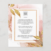 予算バラ葉金ゴールド結婚式の招待QRコード チラシ (裏面)
