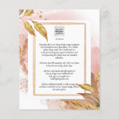 予算バラ葉金ゴールド結婚式の招待QRコード チラシ (裏面)