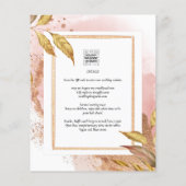予算バラ葉金ゴールド結婚式の招待QRコード チラシ (裏面)