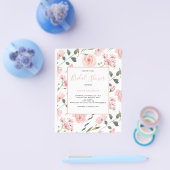 予算バラ赤面フローラブライダルシャワー チラシ (シングル)