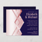 予算バラ金ゴールドアールデコフォイルルルック結婚ネイビー (正面/裏面)