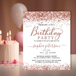 予算バラ金ゴールドエイジホワイト誕生日招待状