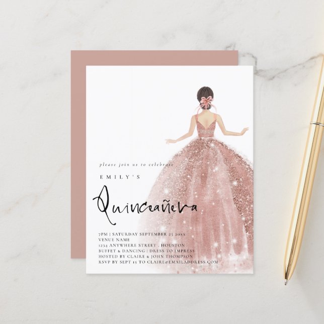 予算バラ金ゴールドガウンブルネットヘアQRキンセアニラ (正面/裏面インサイチュ)