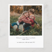 予算バラ金ゴールドガーランドフォトホリデーカード (裏面)