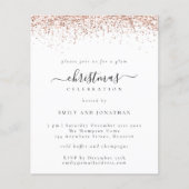 予算バラ金ゴールドグリッタークリスマスパーティー招待状 (正面)