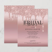 予算バラ金ゴールドグリッタースクリプトブライダルシャワー (正面/裏面)