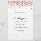 予算バラ金ゴールドグリッタースクリプト結婚式 プログラム (裏面)