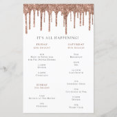 予算バラ金ゴールドグリッタードリップヘンウィークエンド招待状 (裏面)