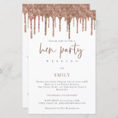 予算バラ金ゴールドグリッタードリップヘンウィークエンド招待状 (正面/裏面)