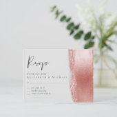 予算バラ金ゴールドグリッターフォイルルック結婚ズ ポストカード (スタンド正面)