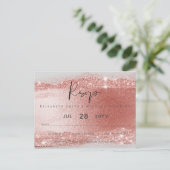 予算バラ金ゴールドグリッターフォイルルック結婚ズ ポストカード (スタンド正面)