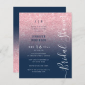 予算バラ金ゴールドグリッターブライダルシャワーネイビー (正面/裏面)