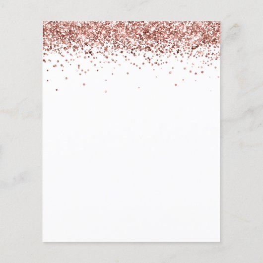 予算バラ金ゴールドグリッターブライダルシャワー招待状 (裏面)