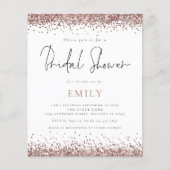 予算バラ金ゴールドグリッターブライダルシャワー招待 (正面)