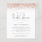 予算バラ金ゴールドグリッターブライダルシャワー招待 (正面)