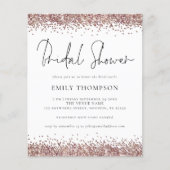 予算バラ金ゴールドグリッターブライダルシャワー招待 (正面)