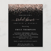 予算バラ金ゴールドグリッターブライダルシャワー招待 (正面)