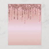 予算バラ金ゴールドグリッターブライダルシャワー招待 (裏面)