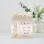 予算バラ金ゴールドグリッターブライダルシャワー招待 (スタンド正面)