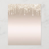 予算バラ金ゴールドグリッターブライダルシャワー招待 (裏面)