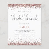 予算バラ金ゴールドグリッターブライダルブランチ招待状 (正面)