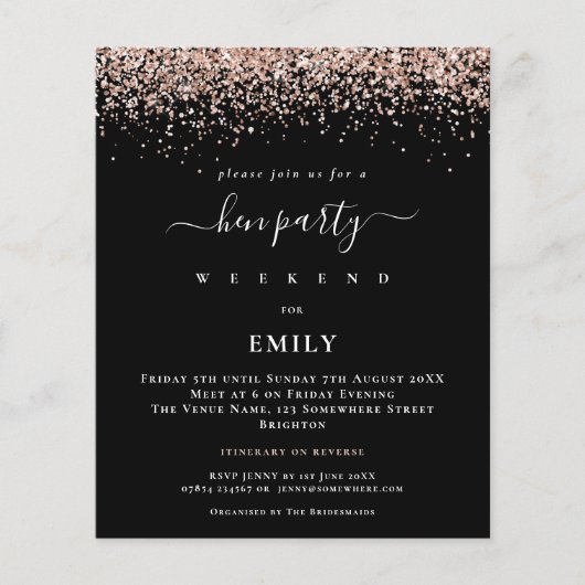 予算バラ金ゴールドグリッターヘンパーティー旅程 (正面)