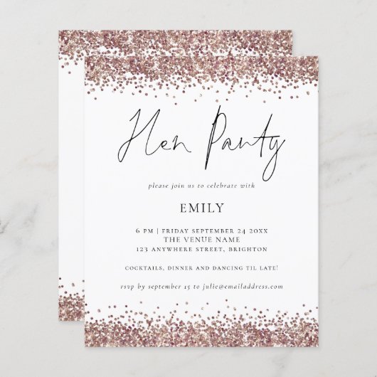 予算バラ金ゴールドグリッターヘンパーティー (正面/裏面)