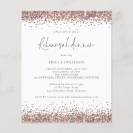 予算バラ金ゴールドグリッターリハーサルディナー招待状
