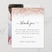 予算バラ金ゴールドグリッター写真結婚の感謝 (正面/裏面)