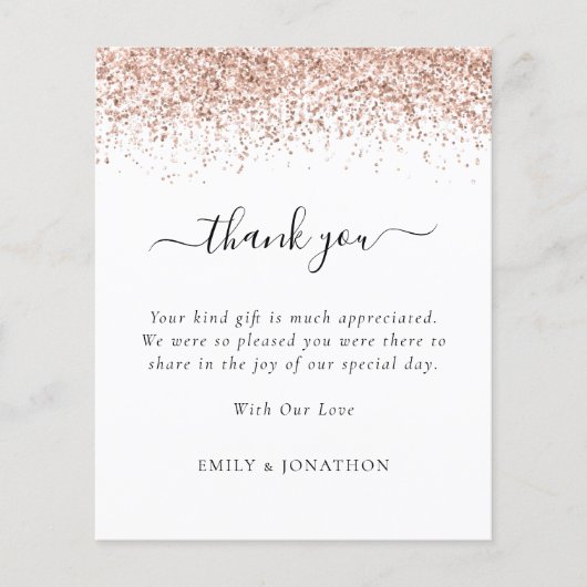 予算バラ金ゴールドグリッター写真結婚の感謝 (正面)