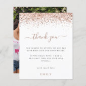 予算バラ金ゴールドグリッター写真Henパーティーありがとう (正面/裏面)