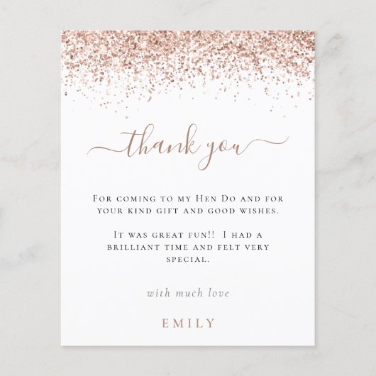 予算バラ金ゴールドグリッター写真Henパーティーありがとう (正面)